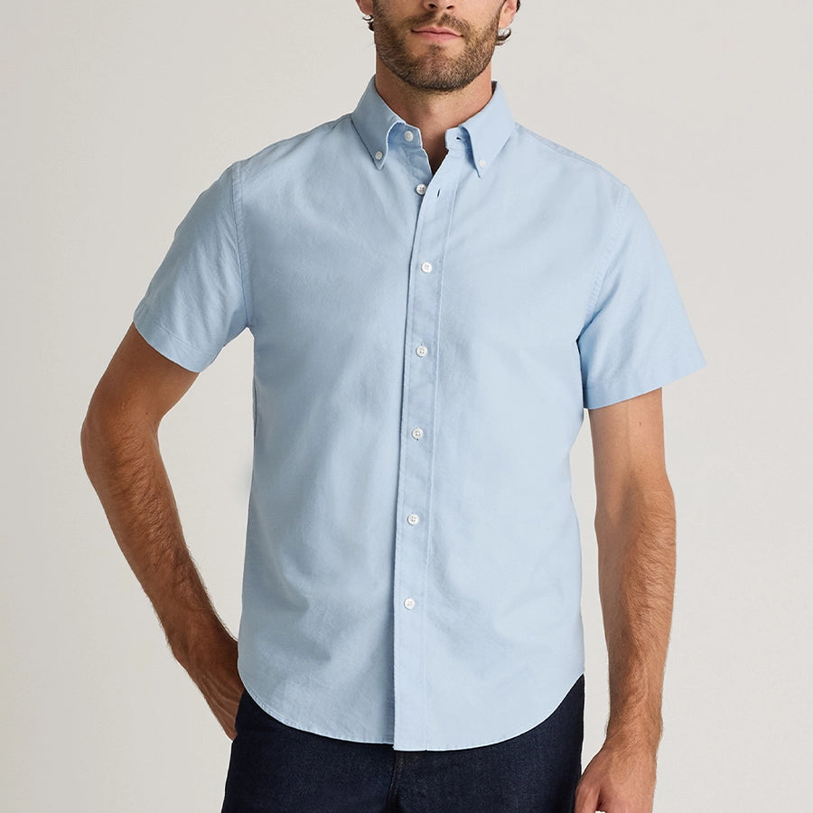 Short Sleeve Oxford Shirt in Organic Cotton